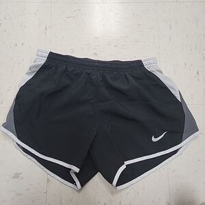 Nike Black & Gray Nylon Unlined Running Workout Shorts Lightweight Size Small